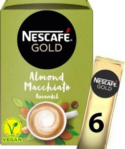 Nescafé Gold Almond Macchiato Oploskoffie - 6 Doosjes à 6 Zakjes -KoffieLuxe Aanbiedingen Winkel 1005x1200 1