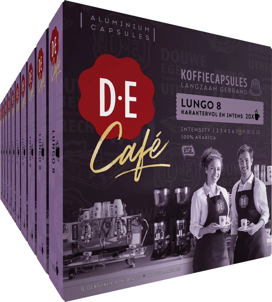 Douwe Egberts D.E Café Lungo Koffiecups - Intesiteit 8/12 - 10 X 20 Capsules 1 Douwe Egberts D.E Café Lungo Koffiecups - Intesiteit 8/12 - 10 X 20 Capsules