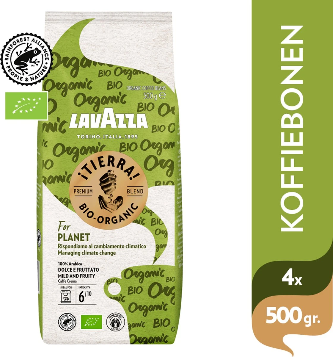 Lavazza Tierra For Planet Biologische Koffiebonen - 500 Gram X4 2 Lavazza Tierra For Planet Biologische Koffiebonen - 500 Gram X4 - Afbeelding 2