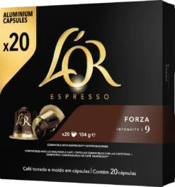 L'OR Espresso Forza Koffiecups - Intensiteit 9/12 - 10 X 20 Capsules -KoffieLuxe Aanbiedingen Winkel 1128x1200 1