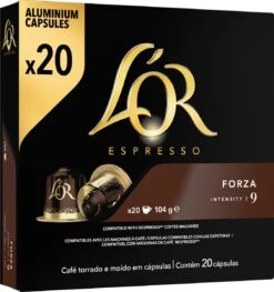 L'OR Espresso Forza Koffiecups - Intensiteit 9/12 - 10 X 20 Capsules -KoffieLuxe Aanbiedingen Winkel 1129x1200 2