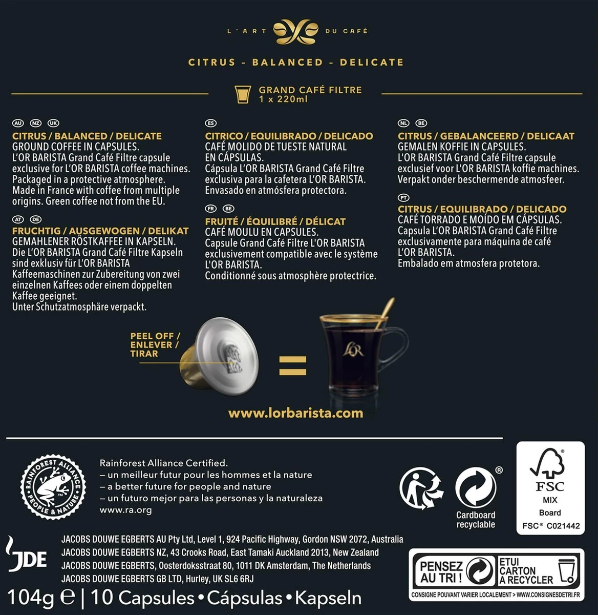 L'OR BARISTA XXL Filter Grand Matin (5) - 5 X 10 Koffiecups 2 L'OR BARISTA XXL Filter Grand Matin (5) - 5 X 10 Koffiecups - Afbeelding 2