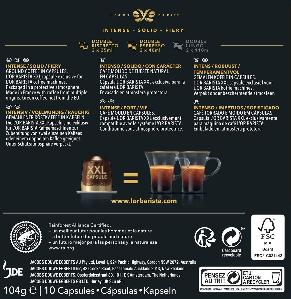 L'OR BARISTA XXL Forza (9) - 5 X 10 Koffiecups 2 L'OR BARISTA XXL Forza (9) - 5 X 10 Koffiecups - Afbeelding 2