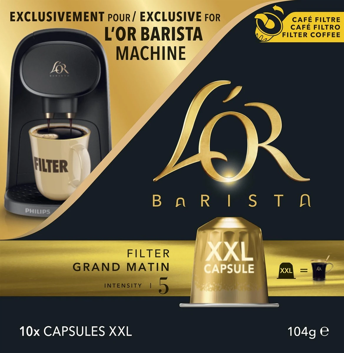L'OR BARISTA XXL Filter Grand Matin (5) - 5 X 10 Koffiecups 9 L'OR BARISTA XXL Filter Grand Matin (5) - 5 X 10 Koffiecups - Afbeelding 9
