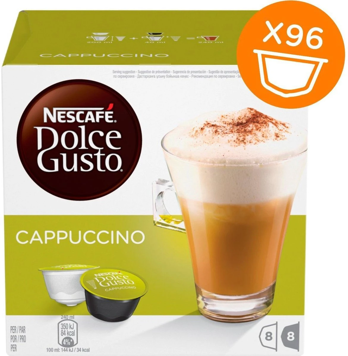 Nescafé Dolce Gusto Cappuccino - 6 X 16 Capsules 3 Nescafé Dolce Gusto Cappuccino - 6 X 16 Capsules - Afbeelding 3