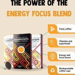 Cupplement Energy/Focus Blend Dark Roast Espresso - 10 Nespresso Koffiecups - Koffie Met Vitamines, Extra Cafeïne En Superfoods - Duurzame Biologische Afbreekbare Koffie Capsules -KoffieLuxe Aanbiedingen Winkel 1198x1200 5