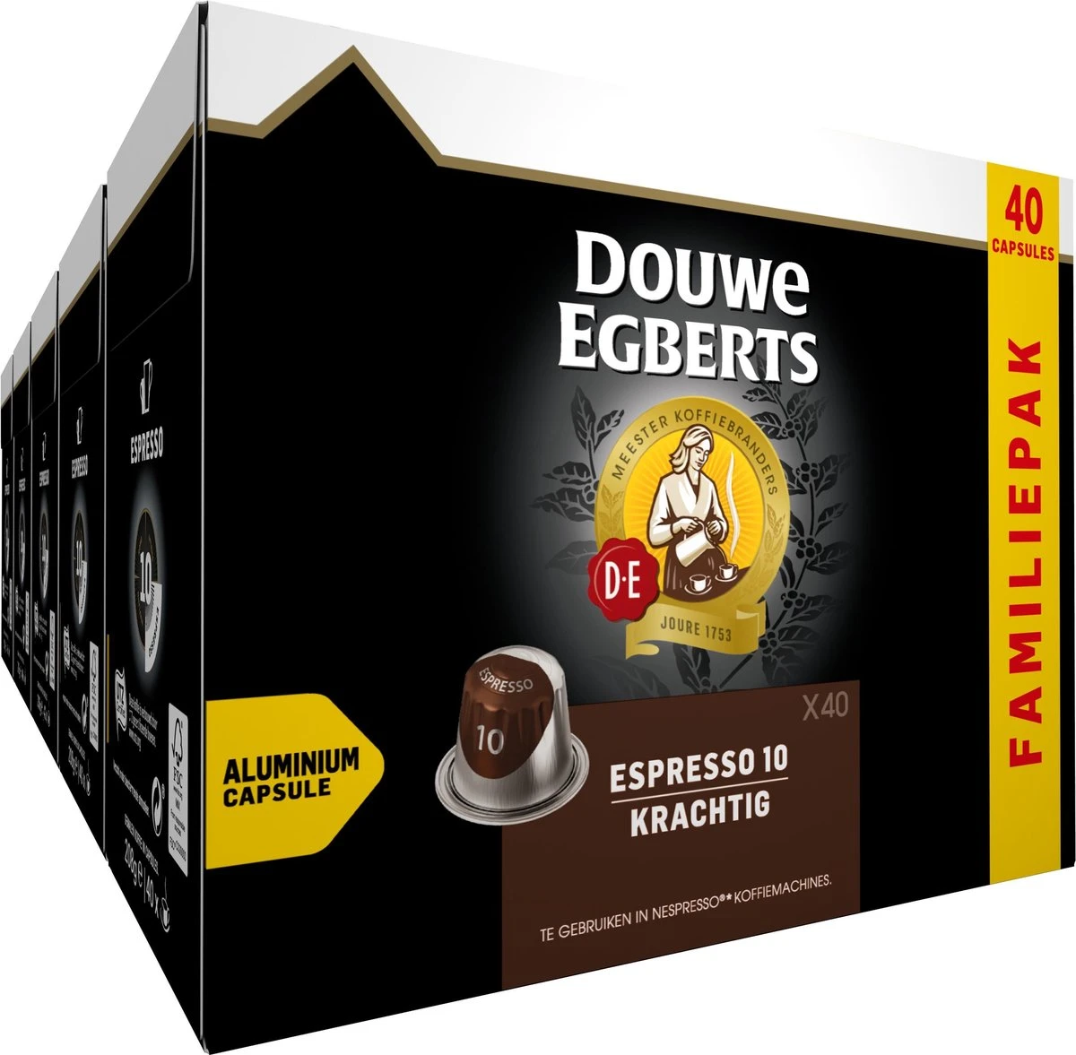 Douwe Egberts Espresso Krachtig (10) - 5 X 40 Koffiecups 1 Douwe Egberts Espresso Krachtig (10) - 5 X 40 Koffiecups