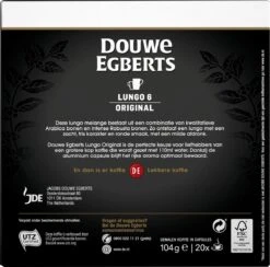 Douwe Egberts Lungo Original Koffiecups - Intensiteit 6/12 - 10 X 20 Capsules -KoffieLuxe Aanbiedingen Winkel 1200x1184 2