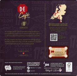 Douwe Egberts D.E Café Lungo Koffiecups - Intesiteit 8/12 - 10 X 20 Capsules 11 Douwe Egberts D.E Café Lungo Koffiecups - Intesiteit 8/12 - 10 X 20 Capsules -KoffieLuxe Aanbiedingen Winkel 1200x1186 6