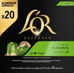 L'OR Lungo Elegante Koffiecups - Intensiteit 6/12 - 10 X 20 Capsules 20 L'OR Lungo Elegante Koffiecups - Intensiteit 6/12 - 10 X 20 Capsules -KoffieLuxe Aanbiedingen Winkel 1200x1187 5