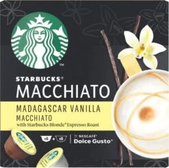 Starbucks By Dolce Gusto Capsules Madagascar Vanilla Macchiato- 3 Doosjes à 12 Koffiecups -KoffieLuxe Aanbiedingen Winkel 1200x1195
