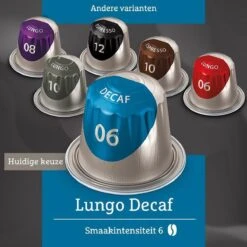 Douwe Egberts Lungo Decaf Koffiecups - Intensiteit 6/12 - 10 X 10 Capsules -KoffieLuxe Aanbiedingen Winkel 1200x1200 43