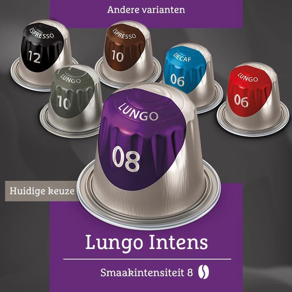 Douwe Egberts Lungo Intens Koffiecups - Intensiteit 8/12 - 10 X 20 Capsules 5 Douwe Egberts Lungo Intens Koffiecups - Intensiteit 8/12 - 10 X 20 Capsules - Afbeelding 5