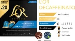 L'OR Espresso Decaffeinato (6) - 10 X 20 Koffiecups -KoffieLuxe Aanbiedingen Winkel 1200x656 2