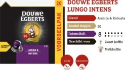 Douwe Egberts Lungo Intens Koffiecups - Intensiteit 8/12 - 10 X 20 Capsules 13 Douwe Egberts Lungo Intens Koffiecups - Intensiteit 8/12 - 10 X 20 Capsules -KoffieLuxe Aanbiedingen Winkel 1200x673
