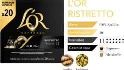 L'OR Espresso Ristretto Koffiecups - Intensiteit 11/12 - 10 X 20 Capsules 19 L'OR Espresso Ristretto Koffiecups - Intensiteit 11/12 - 10 X 20 Capsules -KoffieLuxe Aanbiedingen Winkel 1200x685