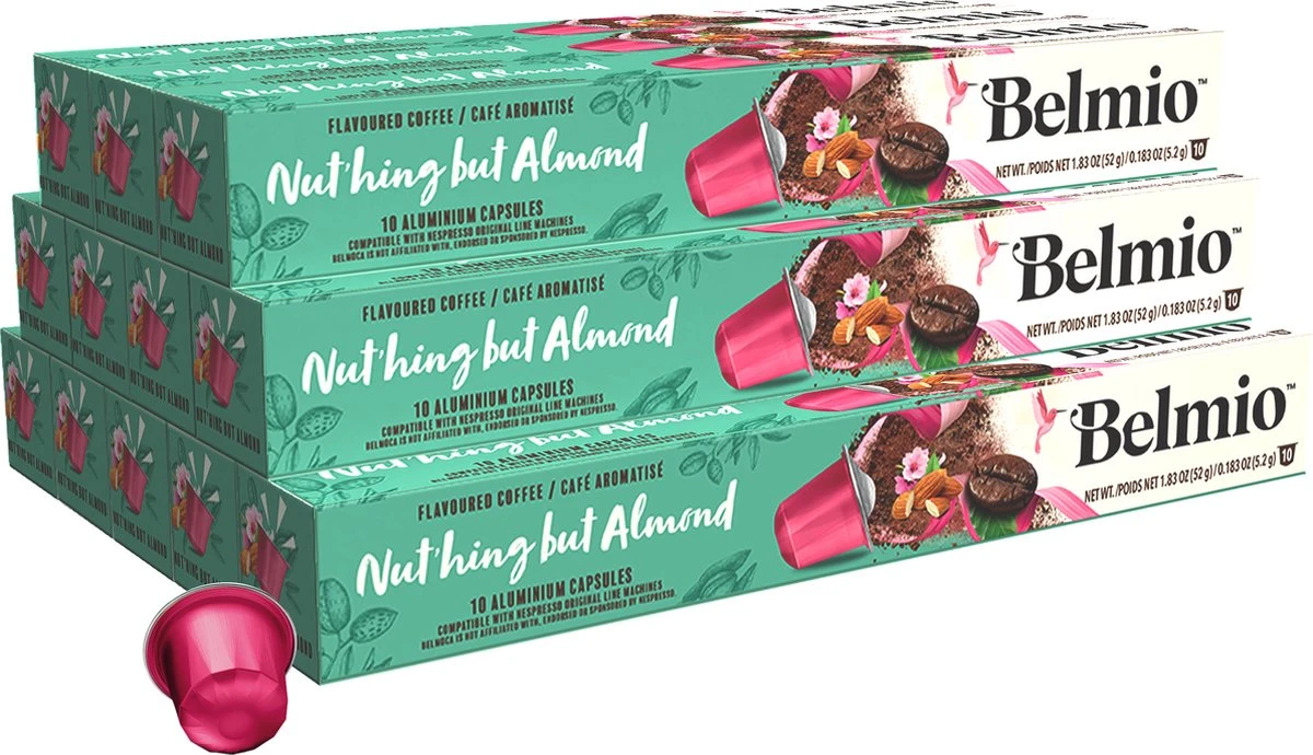 Belmio Koffiecups - NUTHING BUT ALMOND Capsules Nespresso Compatible - 120 Stuks 1 Belmio Koffiecups - NUTHING BUT ALMOND Capsules Nespresso Compatible - 120 Stuks