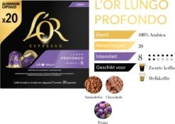 L'OR Lungo Profondo Koffiecups - Intensiteit 8/12 - 10 X 20 Capsules 16 L'OR Lungo Profondo Koffiecups - Intensiteit 8/12 - 10 X 20 Capsules -KoffieLuxe Aanbiedingen Winkel 1200x852