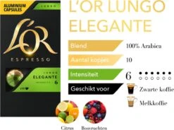 L'OR Lungo Elegante Koffiecups - Intensiteit 6/12 - 10 X 10 Capsules 16 L'OR Lungo Elegante Koffiecups - Intensiteit 6/12 - 10 X 10 Capsules -KoffieLuxe Aanbiedingen Winkel 1200x893