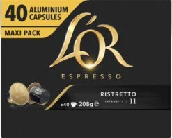L'OR Espresso Ristretto Koffiecups - Intensiteit 11/12 - 4 X 40 Capsules 20 L'OR Espresso Ristretto Koffiecups - Intensiteit 11/12 - 4 X 40 Capsules -KoffieLuxe Aanbiedingen Winkel 1200x965 2