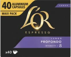 L'OR Lungo Profondo Koffiecups - Intensiteit 8/12 - 4 X 40 Capsules 18 L'OR Lungo Profondo Koffiecups - Intensiteit 8/12 - 4 X 40 Capsules -KoffieLuxe Aanbiedingen Winkel 1200x966 1