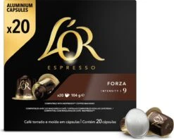 L'OR Espresso Forza Koffiecups - Intensiteit 9/12 - 10 X 20 Capsules -KoffieLuxe Aanbiedingen Winkel 1200x968