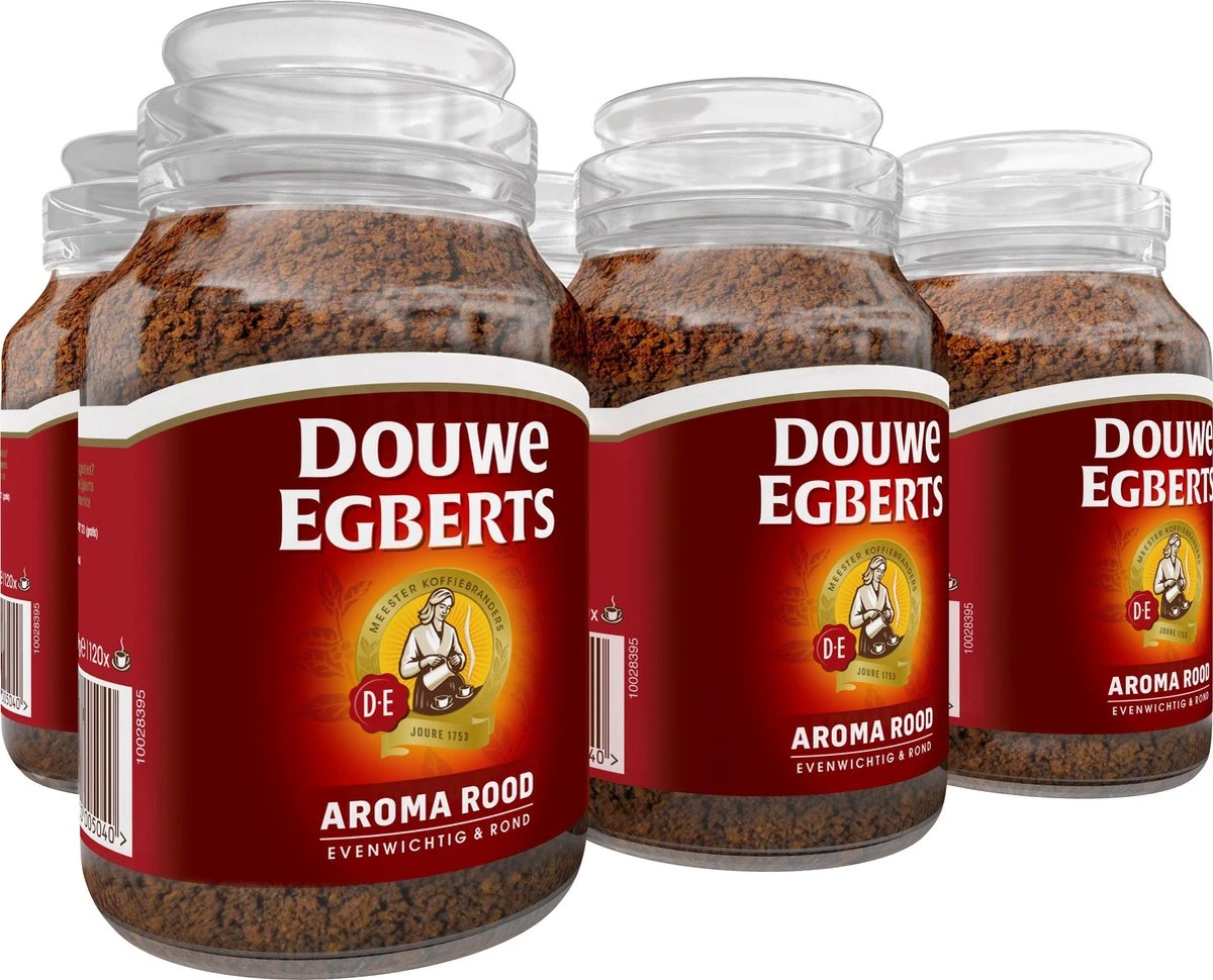 Douwe Egberts Aroma Rood Oploskoffie - 6 X Pot Van 200 Gram 1 Douwe Egberts Aroma Rood Oploskoffie - 6 X Pot Van 200 Gram