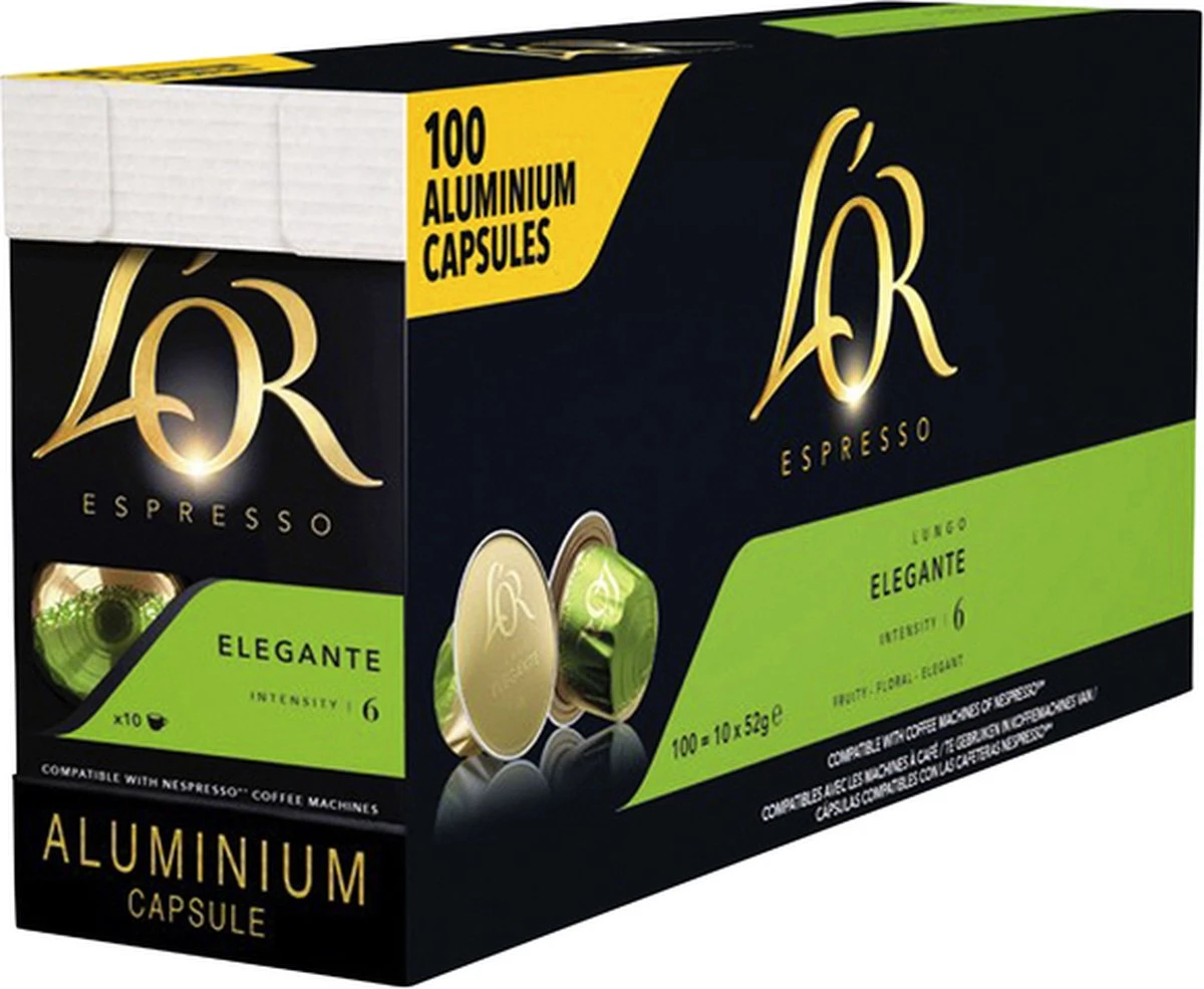 Koffiecups L'Or Espresso Lungo Elegante 100st 1 Koffiecups L'Or Espresso Lungo Elegante 100st