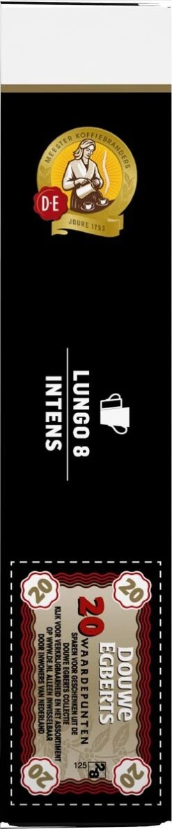 Douwe Egberts Lungo Intens Koffiecups - Intensiteit 8/12 - 10 X 20 Capsules 19 Douwe Egberts Lungo Intens Koffiecups - Intensiteit 8/12 - 10 X 20 Capsules -KoffieLuxe Aanbiedingen Winkel 249x1200 1