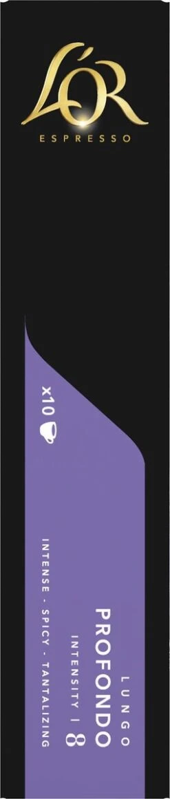 L'OR Lungo Profondo Koffiecups - Intensiteit 8/12 - 10 X 10 Capsules -KoffieLuxe Aanbiedingen Winkel 255x1200 13