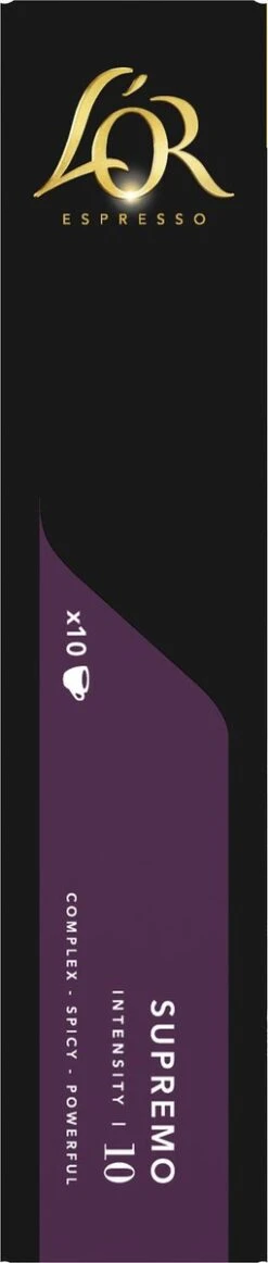 L'OR Espresso Supremo Koffiecups - Intensiteit 10/12 - 10 X 10 Capsules -KoffieLuxe Aanbiedingen Winkel 255x1200 5