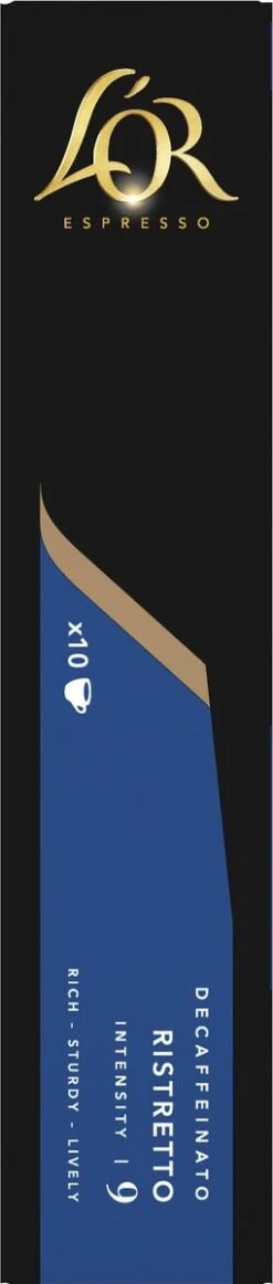 L'OR Espresso Ristretto Decaffeinato - Intensiteit 9/12 - 10 X 10 Capsules 13 L'OR Espresso Ristretto Decaffeinato - Intensiteit 9/12 - 10 X 10 Capsules -KoffieLuxe Aanbiedingen Winkel 255x1200 9