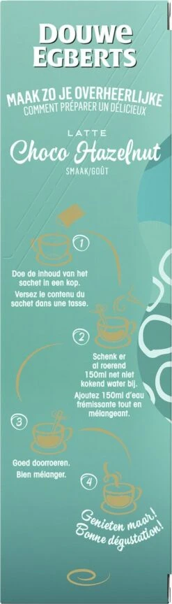 Douwe Egberts Latte Choco Hazelnut Oploskoffie - 5/9 Intensiteit - 5 X 8 Zakjes -KoffieLuxe Aanbiedingen Winkel 343x1200 5