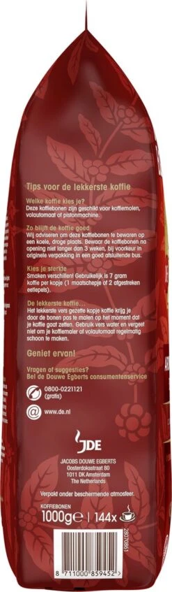Douwe Egberts Aroma Rood Koffiebonen - 4 X 1000 Gram - Extra Grote Verpakking -KoffieLuxe Aanbiedingen Winkel 350x1200