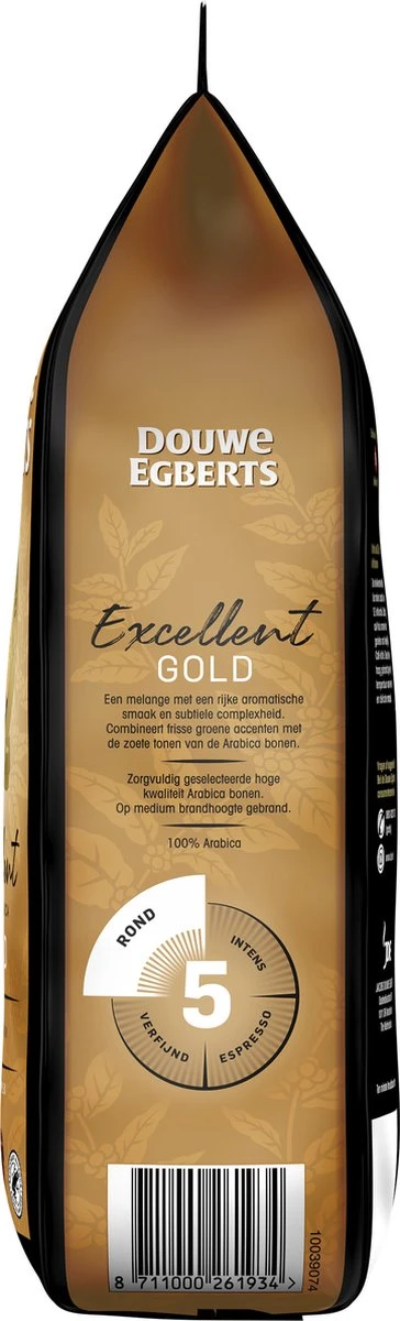 Douwe Egberts Excellent Gold Koffiebonen - 4 X 500 Gram 8 Douwe Egberts Excellent Gold Koffiebonen - 4 X 500 Gram - Afbeelding 8
