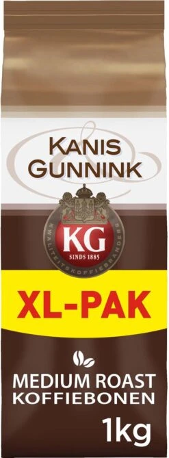 Kanis & Gunnink Medium Roast Koffiebonen - 4 X 1000 Gram - Voordeelverpakking -KoffieLuxe Aanbiedingen Winkel 443x1200