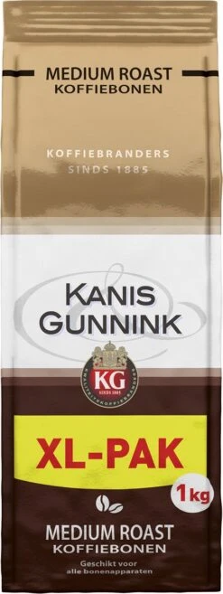Kanis & Gunnink Medium Roast Koffiebonen - 4 X 1000 Gram - Voordeelverpakking -KoffieLuxe Aanbiedingen Winkel 451x1200