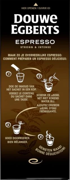Douwe Egberts Espresso Sticks Oploskoffie - 6 X 25 Zakjes 11 Douwe Egberts Espresso Sticks Oploskoffie - 6 X 25 Zakjes -KoffieLuxe Aanbiedingen Winkel 471x1200