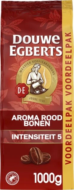 Douwe Egberts Aroma Rood Koffiebonen - 4 X 1000 Gram - Extra Grote Verpakking -KoffieLuxe Aanbiedingen Winkel 472x1200