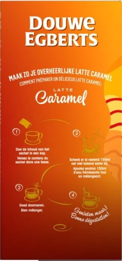 Douwe Egberts Verwenkoffie Latte Caramel Oploskoffie - 5 X 8 Zakjes -KoffieLuxe Aanbiedingen Winkel 559x1200 2