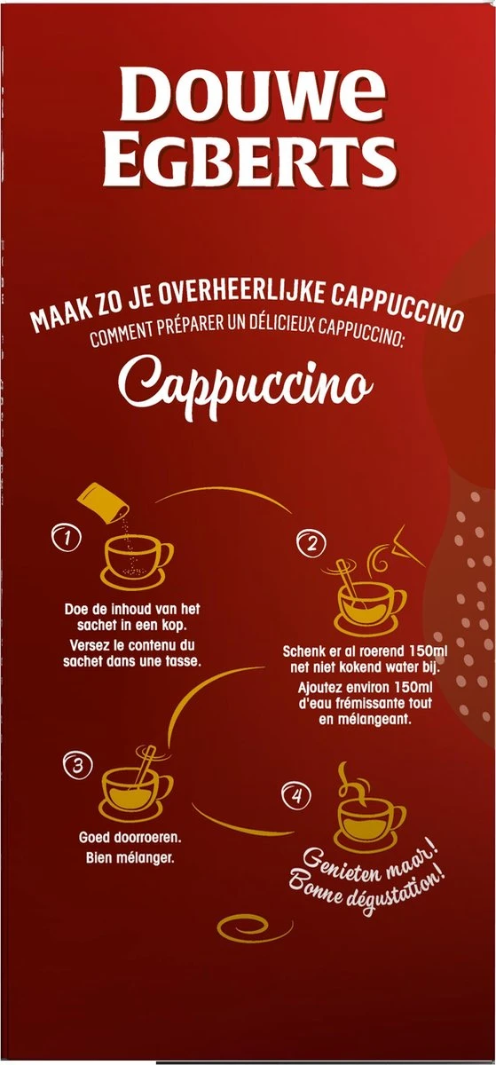 Douwe Egberts Verwenkoffie Cappuccino Oploskoffie - 5 X 10 Zakjes 5 Douwe Egberts Verwenkoffie Cappuccino Oploskoffie - 5 X 10 Zakjes - Afbeelding 5