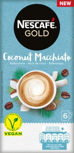 Nescafé Gold Coconut Macchiato Oploskoffie - 6 Doosjes à 6 Zakjes -KoffieLuxe Aanbiedingen Winkel 583x1200 1
