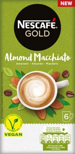 Nescafé Gold Almond Macchiato Oploskoffie - 6 Doosjes à 6 Zakjes -KoffieLuxe Aanbiedingen Winkel 583x1200 2