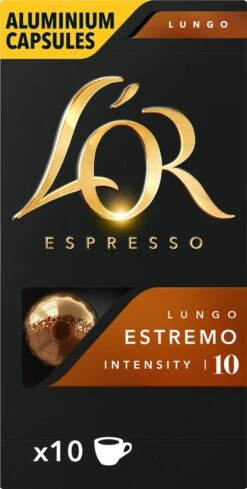 L'OR Lungo Estremo Koffiecups - Intensiteit 10/12 - 10 X 10 Capsules -KoffieLuxe Aanbiedingen Winkel 606x1200 4