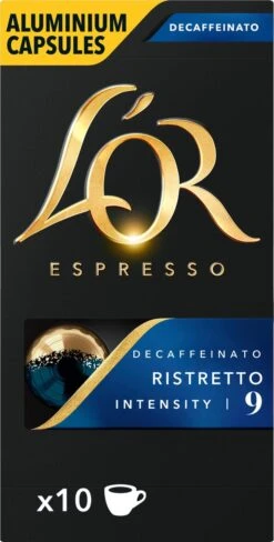 L'OR Espresso Ristretto Decaffeinato - Intensiteit 9/12 - 10 X 10 Capsules 19 L'OR Espresso Ristretto Decaffeinato - Intensiteit 9/12 - 10 X 10 Capsules -KoffieLuxe Aanbiedingen Winkel 607x1200 7