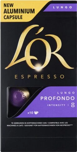 L'OR Lungo Profondo Koffiecups - Intensiteit 8/12 - 10 X 10 Capsules -KoffieLuxe Aanbiedingen Winkel 608x1200 1