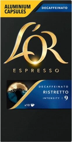 L'OR Espresso Ristretto Decaffeinato - Intensiteit 9/12 - 10 X 10 Capsules 21 L'OR Espresso Ristretto Decaffeinato - Intensiteit 9/12 - 10 X 10 Capsules -KoffieLuxe Aanbiedingen Winkel 611x1200 1