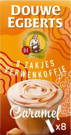 Douwe Egberts Verwenkoffie Latte Caramel Oploskoffie - 5 X 8 Zakjes -KoffieLuxe Aanbiedingen Winkel 633x1200 2