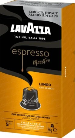 Lavazza Espresso Lungo - Aluminium Nespresso Capsules - 10 Stuks -KoffieLuxe Aanbiedingen Winkel 656x1200 1