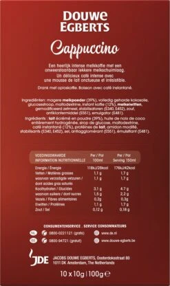 Douwe Egberts Verwenkoffie Cappuccino Oploskoffie - 5 X 10 Zakjes 11 Douwe Egberts Verwenkoffie Cappuccino Oploskoffie - 5 X 10 Zakjes -KoffieLuxe Aanbiedingen Winkel 713x1200 1